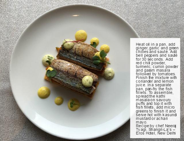 Mackerel Kathi Roll by chef Neeraj Tyagi. Mackerel Kathi Roll by chef Neeraj Tyagi.