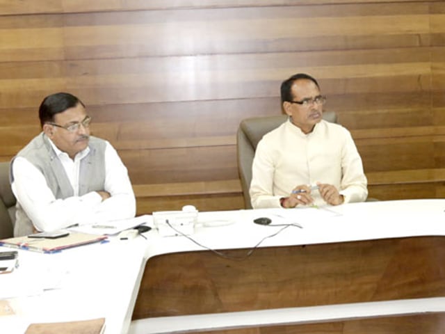 Chief minister Shivraj Singh Chouhan reviewed the arrangements being made for Narmada Seva Yatra, in Bhopal on Friday