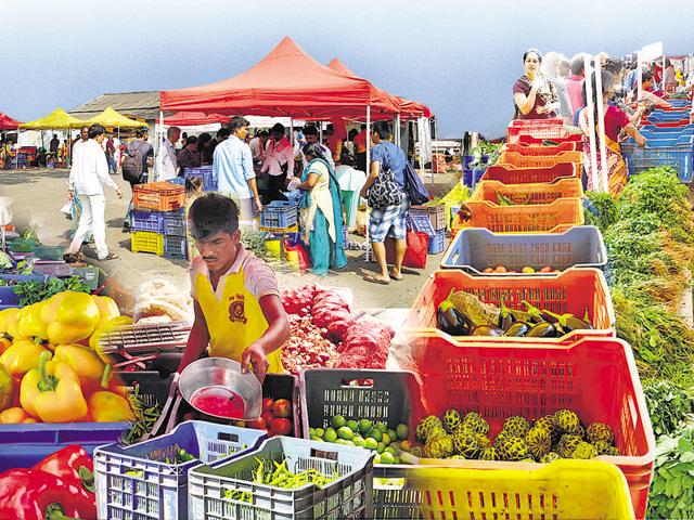 At the government-run farmers’ markets in Nariman Point and Lalbaug, the produce is fresh and the money goes directly to the farmers. (HT PHOTOS; IMAGING: SHRIKRISHNA PATKAR) At the government-run farmers’ markets in Nariman Point and Lalbaug, the produce is fresh and the money goes directly to the farmers. (HT PHOTOS; IMAGING: SHRIKRISHNA PATKAR)