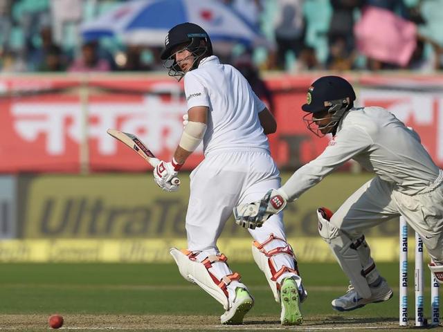 India wicket keeper Wriddhiman Saha has redeemed himself in Visakhapatnam after dropping Ben Stokes twice in the drawn first Test in Rajkot. (AFP) India wicket keeper Wriddhiman Saha has redeemed himself in Visakhapatnam after dropping Ben Stokes twice in the drawn first Test in Rajkot. (AFP)