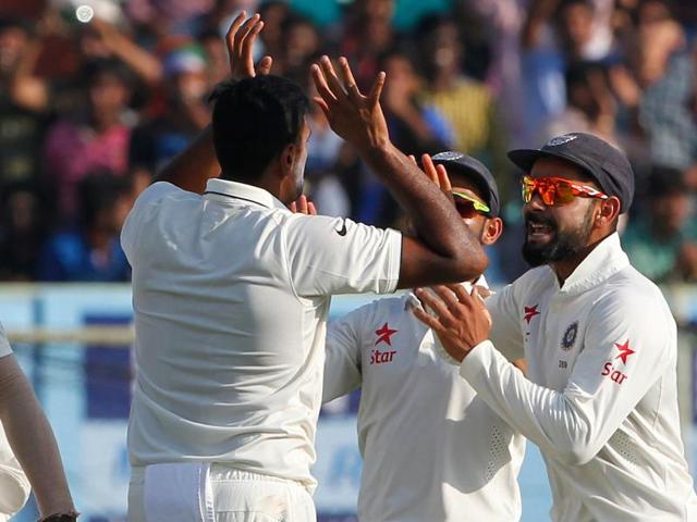 Ravichandran Ashwin put England in a spin as India dominated the second day of the Vizag Test.(BCCI)