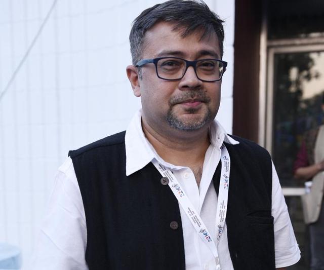 Director Bauddhayan Mukherji was in Kolkata to attend the screening of his debut Hindi film, The Violin Player.(Samir Jana/HT Photo)