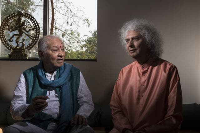 Pandit Hariprasad Chaurasia and Pandit Shiv kumar Sharma have been performing together from the late ’60s. (Aalok Soni/ HT Photo)
