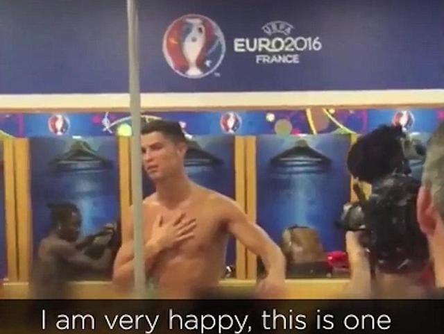 Cristiano Ronaldo, during an emotional speech, just after the final of Euro 2016 in France.(Twitter/selecaoportugal)