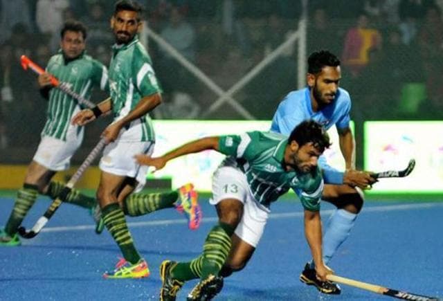 Relations between the hockey federations of India and Pakistan have not been cordial since the 2014 Champions Trophy when Pakistani players went overboard with their celebrations after winning the semi-final against India. (PTI) Relations between the hockey federations of India and Pakistan have not been cordial since the 2014 Champions Trophy when Pakistani players went overboard with their celebrations after winning the semi-final against India. (PTI)