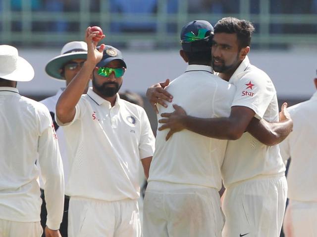 Ashwin joined an elite club as he went past 50 wickets in Tests in 2016 by picking up his first five-wicket haul against England. (BCCI) 