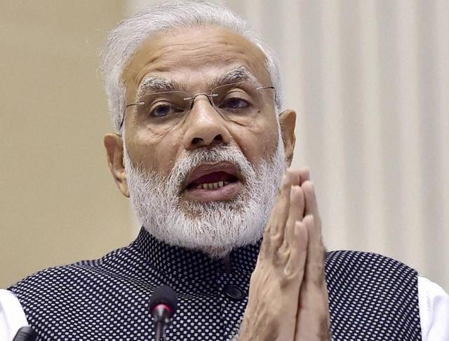 Prime Minister Narendra Modi gestures as he delivers a speech after the awards ceremony of National Awards for Excellence in Journalism, in New Delhi on Wednesday. (PTI) Prime Minister Narendra Modi gestures as he delivers a speech after the awards ceremony of National Awards for Excellence in Journalism, in New Delhi on Wednesday. (PTI)
