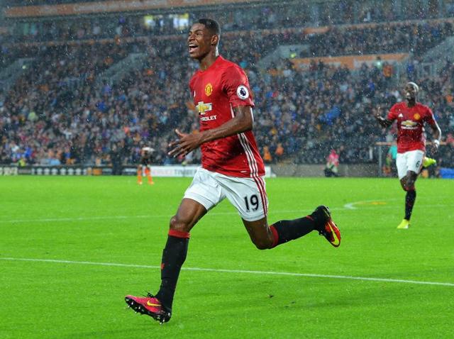 The 19-year-old Marcus Rashford scored twice on his Premier League debut to inspire United to a 3-2 win over Arsenal in February.(Getty Images)