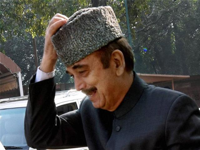 Senior Congress leader Ghulam Nabi Azad during the winter session of Parliament in New Delhi.(PTI)