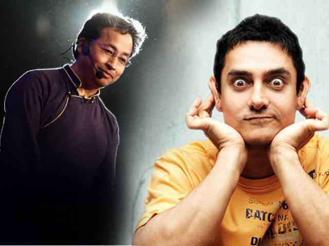 Sonam Wangchuk (left) is popular for being the inspiration for actor Aamir Khan’s character Phunsukh Wangdu in the film 3 Idiots (right).