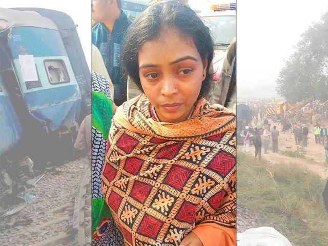 Ruby Gupta, a bride-to-be who was travelling on the Indore-Patna Express that derailed in Kanpur Dehat. Her father was missing.(PTI Photo)
