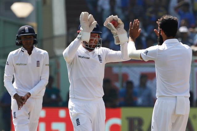 Moeen Ali got the final wicket but India set England a target of 405 in the second Test in Vizag. (BCCI)
