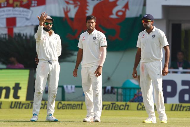 Virat Kohli rotated his bowlers but he could not break the partnership between Haseeb Hameed and Alastair Cook. (BCCI)