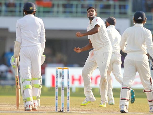 R Ashwin finally struck for India when he removed Hameed for 25 with a shooter that kept low. The 75-run opening stand was broken. (BCCI) 