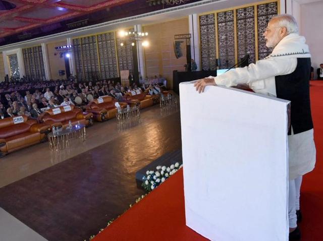 PM Narendra Modi addresses Rail Vikas Shivir in Surajkund, Haryana. (PTI Photo) PM Narendra Modi addresses Rail Vikas Shivir in Surajkund, Haryana. (PTI Photo)