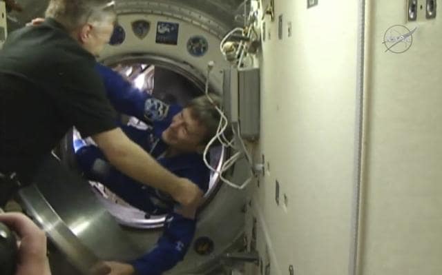 In this image made from video provided by NASA, astronaut Peggy Whitson boards the International Space Station on Saturday. (AP) In this image made from video provided by NASA, astronaut Peggy Whitson boards the International Space Station on Saturday. (AP)