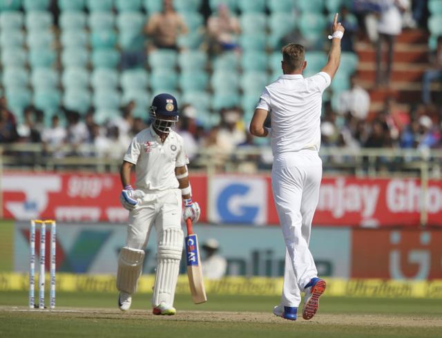 Stuart Broad bowled a magnificent opening spell to dismiss Ajinkya Rahane. (AP) Stuart Broad bowled a magnificent opening spell to dismiss Ajinkya Rahane. (AP)