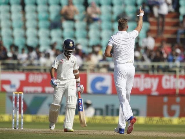 India started day 4 on a poor note as Stuart Broad dismissed Ajinkya Rahane for 26. (AP) 