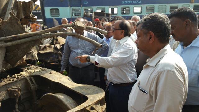 Commissioner of railway safety (Eastern) PK Acharya arrived at the site of the accident on Monday. (HT Photo) Commissioner of railway safety (Eastern) PK Acharya arrived at the site of the accident on Monday. (HT Photo)