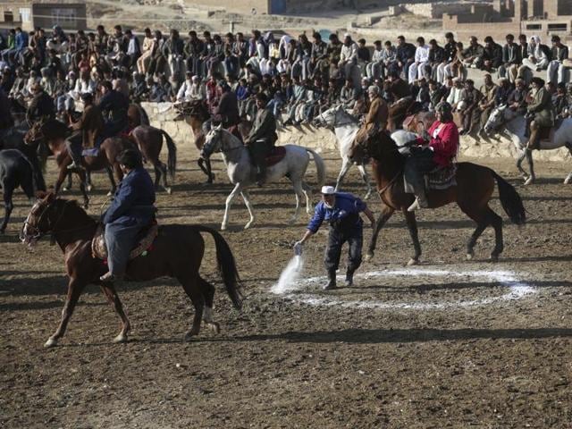 It is also popular in Central Asian countries and is variously called kokpar, kupkari and ulak tartysh. (AP) It is also popular in Central Asian countries and is variously called kokpar, kupkari and ulak tartysh. (AP)