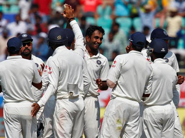 Jayant Yadav and Ravichandran Ashwin picked up three wickets each as India achieved their second-biggest win in terms of runs against England in Tests. (REUTERS) Jayant Yadav and Ravichandran Ashwin picked up three wickets each as India achieved their second-biggest win in terms of runs against England in Tests. (REUTERS)