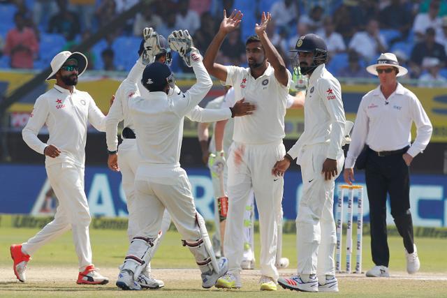 Ravichandran Ashwin and Jayant Yadav picked up three wickets each as India thrashed England by 246 runs. (BCCI)