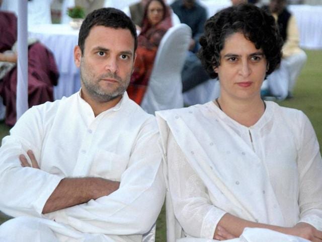 Congress vice president Rahul Gandhi with his sister Priyanka Gandhi during inauguration of a photo exhibition on Indira Gandhi's life to mark her 100th birth anniversary celebrations at historical Swaraj Bhawan in Allahabad on Monday, Nov 21, 2016.(PTI) Congress vice president Rahul Gandhi with his sister Priyanka Gandhi during inauguration of a photo exhibition on Indira Gandhi's life to mark her 100th birth anniversary celebrations at historical Swaraj Bhawan in Allahabad on Monday, Nov 21, 2016.(PTI)