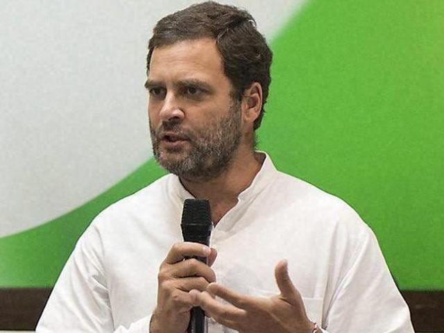 Congress vice-president Rahul Gandhi at the party office in New Delhi.(PTI File Photo)