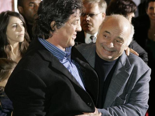 In this December 18, 2006 file photo, Sylvester Stallone and his Rocky co-star Burt Young attend a premiere of the movie Rocky Balboa in Philadelphia. (AP Photo) In this December 18, 2006 file photo, Sylvester Stallone and his Rocky co-star Burt Young attend a premiere of the movie Rocky Balboa in Philadelphia. (AP Photo)
