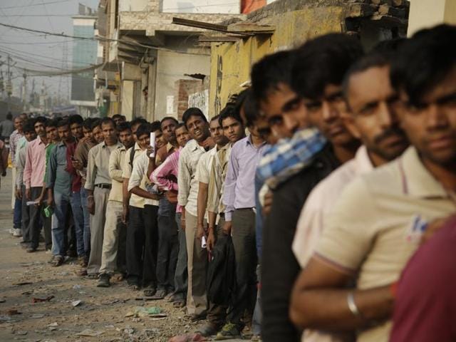 People are thronging banks from November 10, for exchange, deposits and withdrawal, the day they opened after announcement of demonetisation.(AP)