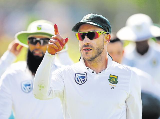 Faf du Plessis was charged on Friday with ball-tampering in the second Test in Hobart.(Getty Images)