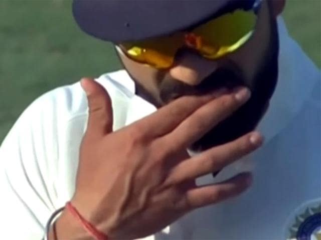 In the video, India Test captain Virat Kohli can be seen rubbing his fingers in his mouth and he then appears to shine one side of the ball, something that helps in movement in the air.(Youtube) In the video, India Test captain Virat Kohli can be seen rubbing his fingers in his mouth and he then appears to shine one side of the ball, something that helps in movement in the air.(Youtube)