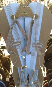 A screenshot of the flip-flops that have gone viral due to a controversy about their colour.