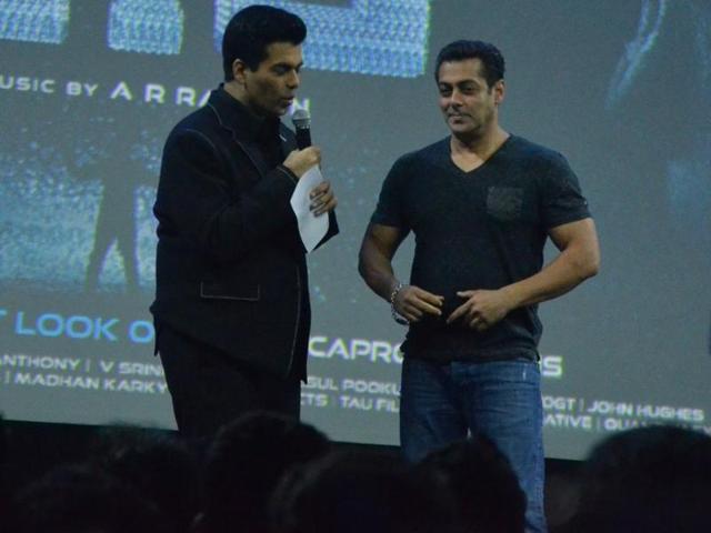 Everybody, including the event’s host Karan Johar, was surprised to see Salman Khan there. (IANS Photo)