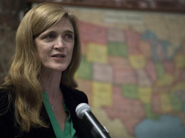 American ambassador to the UN Samantha Power said Syrian military commanders were involved in attacks on school, hospitals and home since the outbreak of the war in 2011. (AP Photo) American ambassador to the UN Samantha Power said Syrian military commanders were involved in attacks on school, hospitals and home since the outbreak of the war in 2011. (AP Photo)