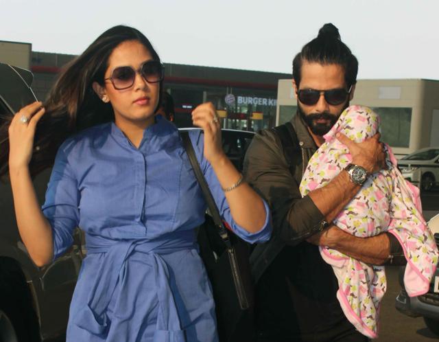 Actor Shahid Kapoor had completely wrapped his child to shield her from photographers at the airport.