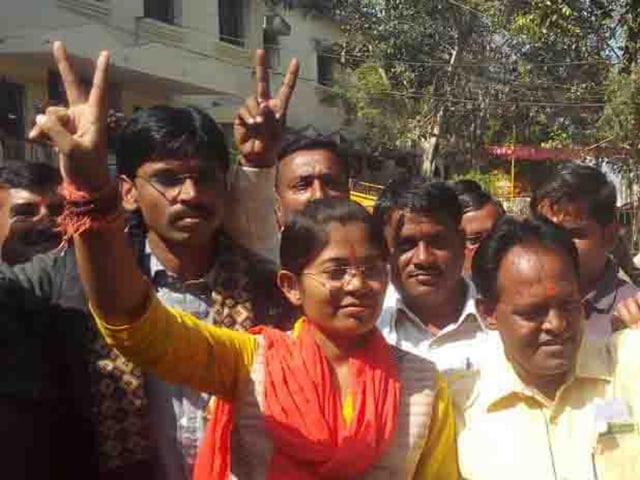 Manju Dadu is the second woman to represent Nepanagar assembly constituency.(Shankar Mourya/HT)