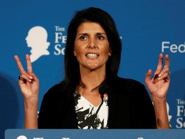 Haley, 44, would be the first woman and minority to join Trump’s administration and would replace Samantha Power as the next US Ambassador to the UN.(AP File Photo)