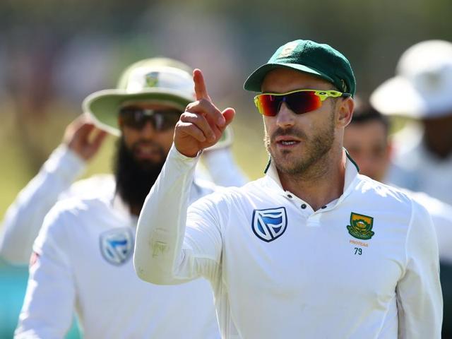 Faf du Plessis was charged last Friday with ball-tampering in the second Test in Hobart(Reuters)
