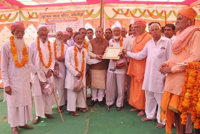 Subhash Mahariya, the former member of Parliament from Sikar who was present during the inauguration of the temple. (HT Photo) Subhash Mahariya, the former member of Parliament from Sikar who was present during the inauguration of the temple. (HT Photo)