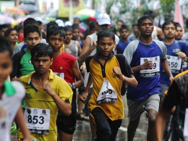 Police officers, constables and their families can participate in the marathon at Thane. (HT PHOTO FOR REPRESENTATION)