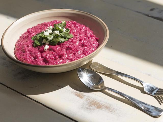 Beetroot risotto at Potluck(Photo: Aalok Soni/HT)