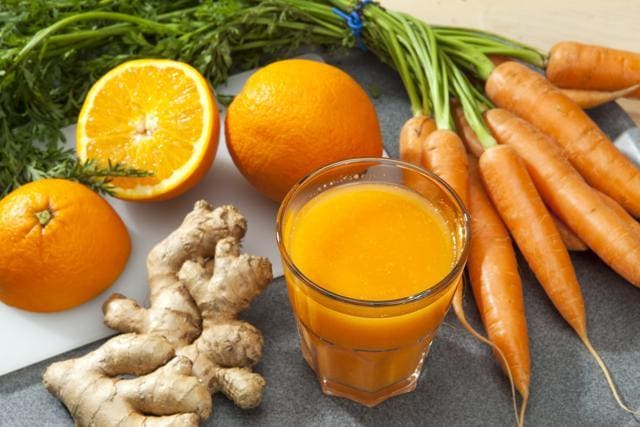 A juice made from carrots, ginger and tulsi helps fight the effects of pollution (Shutterstock) A juice made from carrots, ginger and tulsi helps fight the effects of pollution (Shutterstock)