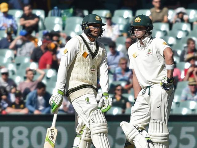 Usman Khawaja scored a century and shared a 137-run stand with Steven Smith.(AFP) Usman Khawaja scored a century and shared a 137-run stand with Steven Smith.(AFP)