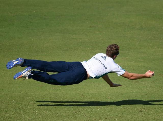 England had an extended fielding session as well where some of the players, including Jos Buttler, displayed their athleticism. (AFP)
