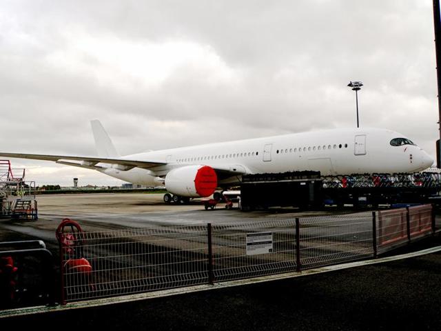 Because of past downturns, planemakers have learned to build only what they have sold so nowadays the sight of a white plane, especially a recent model like the A350, is extremely rare. (AFP File Photo) Because of past downturns, planemakers have learned to build only what they have sold so nowadays the sight of a white plane, especially a recent model like the A350, is extremely rare. (AFP File Photo)