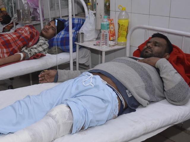 Gangster Kale, who is wanted in several cases and carries a reward of Rs 50,000 for his arrest, was injured in a shootout with the police on Thursday. He is being treated at a private hospital in Sahibabad and is under police custody. (Sakib Ali /Hindustan Times) Gangster Kale, who is wanted in several cases and carries a reward of Rs 50,000 for his arrest, was injured in a shootout with the police on Thursday. He is being treated at a private hospital in Sahibabad and is under police custody. (Sakib Ali /Hindustan Times)