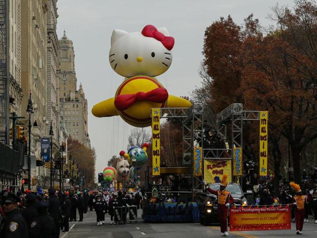 Hello Kitty made a grand entrance on an aeroplane. (AFP) Hello Kitty made a grand entrance on an aeroplane. (AFP)