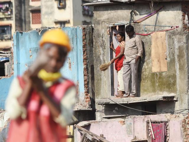 The slumdwellers have been promised better homes with several amenities. (Anshuman Poyrekar/HT PHOTO) 