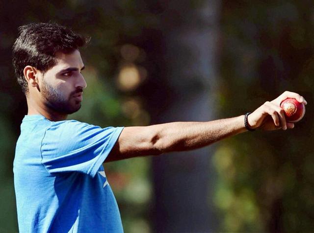 Bhuvneshwar Kumar, who is back in the side after recovering from a back strain (which he suffered during the second Test against New Zealand), is unlikely to get a call-up to the playing XI. But the young fast bowler was very active at the nets, bowling to Virat Kohli and Co. (PTI)